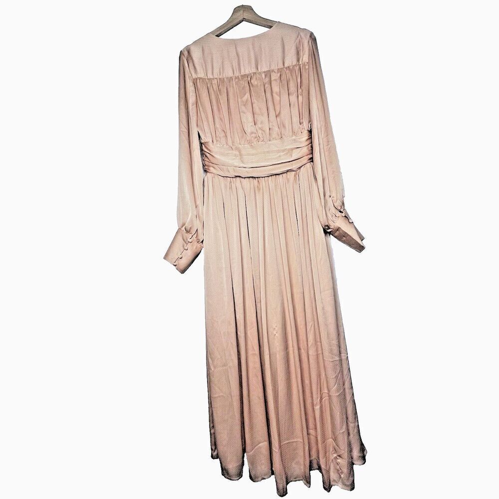 Maxi Dress Modern Ball Women Gowns Gold Casual Romantic Chic Flowy Moft L. — image 8 of 8